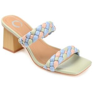 Journee Collection Bronte tru comfort foam square toe block heel pastel sandals